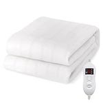 RELAX4LIFE Heated Mattress Pad, Electric Heating Bed Warmer with Single/Dual Control, 8 Heat Settings, Overheat Protection, Machine Washable Fitted Heated Underblanket (Single-190 x 90cm)