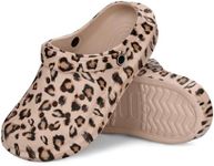 VONMAY Womens Mens Clogs Breathable Summer Beach Sandals Adjustable Slide Garden Shoes Slippers Nonslip, Leopard