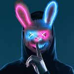 Halloween Horror Rabbit Bunny Mask with LED, Bloody Plush Animal Head Mask, Halloween Cosplay Costume Props Adult and Teen