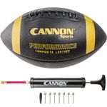 Cannon Sports Leather Composite Official Size Football Indoor and Outdoor with Ball Pump (Official, Black/Gold)