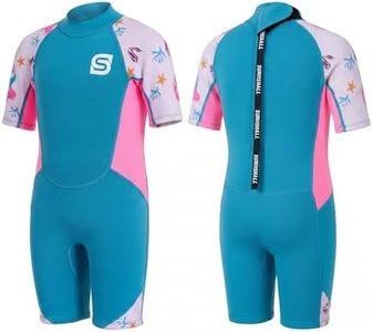 Kids Wetsuit for Girls, 2mm Thermal Neoprene Shorty Wet Suit for Swimming Surfing Snorkeling