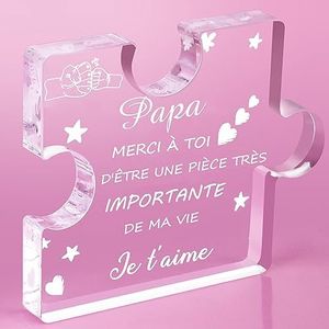 FANAOREN Cadeau Papa, Cadeau Fete des Peres, Gravure Acrylique Bloc Puzzle, Cadeau Anniversaire Papa, Cadeau pour Papa, Cadeau Noel Papa, Cadeau Saint Valentin Homme