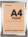 Clay Roberts A4 Frame, Photo Frame, Silver A4, Picture Frame, Certificate Frame, Art Print Poster Frame, 21cm x 29.7cm Picture Frames Silver Frames, A4 Picture Frame, A4 Frame Photo Frames