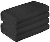 Royale Linen 2 Pack Bulk Flat Sheet Set - Top Sheet - Soft 1800 Microfiber - Wrinkle & Stain Resistant - for Hotel, Massage Table, Hospital, Dorm - Twin Flat Sheet Sold Separately (Twin, Black)