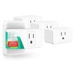 Meross Wi-Fi Smart Plug Mini 4 Pack - Reliable Wi-Fi Connection, Alexa and Google Voice Control, App Remote Control, Timer, 15 Amp (Apple HomeKit Not Supported)