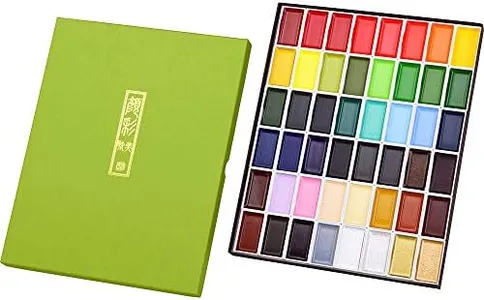 Kuretake GANSAI TAMBI Watercolor Paint Set 48 Colors, Professional-quality art supplies for artists adult painting sketching, Non-Toxic, Made in Japan