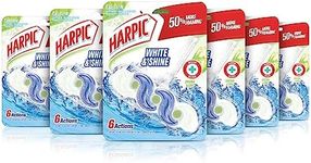 Harpic White and Shine Lime Fresh Bleach Block Toilet Cleaner 39 g (Pack of 6)