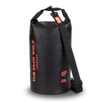 The Pack Wolf Company - Waterproof Dry Bag, Waterproof Backpack with Adjustable Shoulder Strap, Durable Dry Bag for Kayaking, Rafting, Boating and More, Waterproof Bags, 20L, Black/Orange