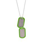 Paialco Stainless Steel Dog ID Tags Set Complete with Chains & Green Silencers