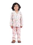 POLKA TOTS Boys' Super Soft Cotton Night Suit, Cozy Sleepwear for Adventure-Filled Bedtime, Full Sleeves Night Dress Shirt&Pyjama, Loungewear Night Suit Combo Set for kid Boy-PEACH-18-24M