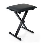 Denny International Double Braced X Frame Music Piano Stool Keyboard Bench Chair with Adjustable Height Easy Folding for Storage by Crystals® (Keyboard Chair)