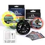 Maxcatch Avid Fly Reel with CNC-machined Aluminum Alloy Body 1/3,3/4, 5/6, 7/8,9/10wt (Black Reel+Line Combo, 5/6w)