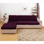 KYJSW Sofa Slipcovers, Non-slip Stretch Polyester Fabric Sofa Seat Cushion Covers, Independent Replacement Sofa Cushion Covers, Sofa Cover (Fuchsia,2-Seater)