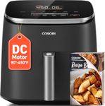 COSORI Air Fryer 6 QT TurboBlaze Technology, 9-in-1 Airfryer Oven, Crispy Results in Just Minutes, 130+ Recipes, Compact, Nonstick Basket, Dishwasher Safe, Dark Gray, DC601