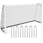 HELIORUSH Soccer Net for Backyard, 8 x 5 ft Heavy Duty Soccer Goal with ∅2.7” Galvanized Steel Frame & 1000D 12-Ply Weatherproof Netting, High Impact Training Equipment for Teens Adults Outdoor Games