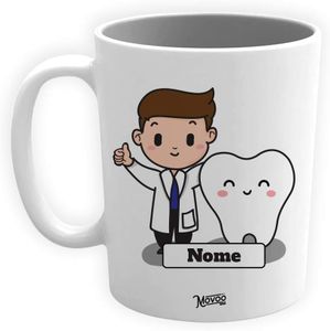 Movoo Design Tazza Dentista Uomo Mug Lavabile in Ceramica Personalizzata con Nome