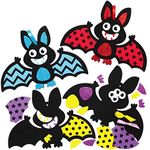 Baker Ross Bat Mix and Match Halloween Decoration Kits - Pack of 8, Halloween Craft Kits for Kids, Foam Bat Decoration Arts and Crafts (AX189)