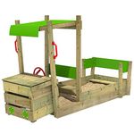 FATMOOSE PowerPulley Sandpit Truck for Children, Sandbox with Steering Wheel and Bench