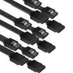 SATA Cable III, Benfei 6 Pack SATA Cable III 6Gbps Straight HDD SDD Data Cable with Locking Latch 18 Inch Compatible for SATA HDD, SSD, CD Driver, CD Writer - Black