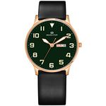 SWADESI STUFF The Classique Day & Date Green Dial Premium & Luxurious Leather Strap Analog Watch for Men