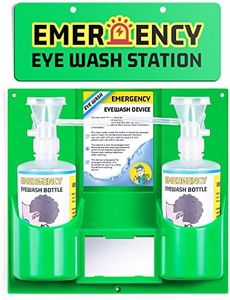 Frifreego Eye Wash Station Portable Eye Wash Kit for First Aid, Emergency Eye Wash Station with two Bottles of 16 Ounce, Wall Mount Eyewash kit with MIRROR & EMERGENCY sign, Personal Use, No Liquid