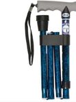 DRIVE DEVILBISS HEALTHCARE Gel Handle Folding Walking Stick Cane Blue Crackle Shaft