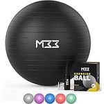 Mode33 Exercise Ball - 55 to 85cm Extra Thick Anti-Burst Yoga Ball with Hand Pump - Gym Ball for Fitness, Pilates ball, bouncing ball, Labour, Birthing Ball pregnancy, Swiss Ball - (M (65cm), Black)