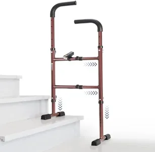 Stair Assist Cane,Standing Stair Lift with Adjustable Height and Width, Poam Handle and Widened Base Design, 300lbs,Stair Lifts for Seniors(Bronze)