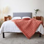 Hush Knit Weighted Blanket | 15 Lbs. – 48 x 72 Inches | Handmade | Premium Minky Velour Material | Chunky Knit Weave | Soft Washable Fabric | Engineered in Canada