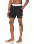 BOSS Men's Medium Length Solid Swim Trunk, Slate Black, XL