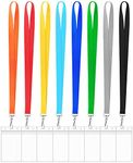 8 Pack Cruise Lanyard with Waterproof ID Card Holder, Colorful Solid Color Durable Badge Card and Carnival Sail (Assorted Rainbow 8 Colors)