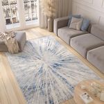 TAPISO Valley Area Rug Short Pile Light Grey Blue Broken Glass Modern Abstract Living Room Bedroom Durable OEKO-TEX Size - 80 x 150 cm (2ft7 x 4ft11)