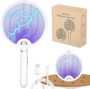 suppress Foldable 3-in-1 Mosquito Racket with BIS Certified 1200mAh Rechargeable Battery - UV Light Mosquito Racket with Auto Mosquito Killer Function - 180-Degree Rotation - 10 Months Warranty