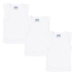 Hopop Baby Vest | 100% Soft Cotton Inner Wear Vest Baniyan for Kids | Sleeveless Kids Sando/Ganji with Envelope Neck | Baby Vest for 3-6 Months | Pack of 3 | White