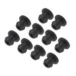 sourcing map Silicone Snap in Locking Hole Plugs,Rubber Panel Seal Cover Flush Type Panel Round for Kitchen Rubber Bulkheads Waterproof Sealing Plugs 6mm/0.2 Inch Diameter Black,Pack of 10