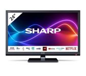 SHARP 1T-C24EE7KC2FB 24” Inch Smart HD Ready LED TV With DTS Virtual:X, Dolby Digital/Dolby Digital+, 3 HDMI ports, 2 USB ports, Build in WiFi, Netflix, Prime Video, YouTube, Black