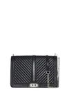Rebecca Minkoff Women's Chevron Quilted Jumbo Love Crossbody, Black