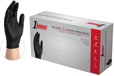 1st Choice Black Gloves Disposable Latex Free - Nitrile Gloves Large Black Nitrile Gloves for Cooking - 6 mil, Box of 100