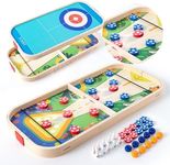 Miosea 3-in-1 Table Game Curling, Slingshot Ball, and Bowling Game - Portable Family Game, Suitable for Children 3+ Years Old, Christmas