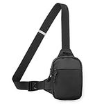 DONGKER Sling Bag,Sling Chest Crossbody Bag Waterproof for Men & Women Hiking Travel Outdoor Sports (6.1"x8.3" L Black)