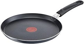 Tefal C38510 XL Force Crepe Pan 25 cm, Non-Stick Coating, Durable, Thermal Signal, Diffusion Base Pan Base, Extra Wide Shape, Sturdy Handle, Not Suitable for Induction Cookers, Black