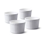 WM Bartleet & Sons 1750 TSET45 Set of 4 Traditional Porcelain Deep Ramekins 9cm Diameter– White