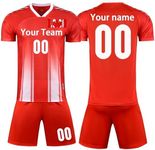 OPUTWDF Custom Soccer Jersey Kids Adult Personalized Soccer Uniforms for Men Women with Any Logo Name Number