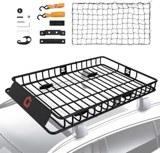 GarveeTech Roof Rack Cargo Carrier Basket Universal Rooftop 64''X39''X6'' with Cargo Net, Luggage Holder with Extension for Universal, Pick Up Trucks, 200lbs Capacity