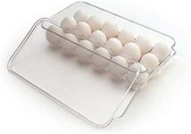 INKULTURE Acrylic Egg Storage Box Or Egg Trays For Refrigerator With Lid & Handles Rectangular Egg Tray Box For 18 Egg, Clear, Unbreakable