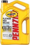 Pennzoil Platinum High Mileage Full Synthetic 10W-30 Gasoline Engine Oil, 5 Quart