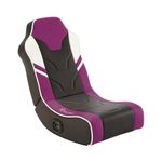 X-Rocker Shadow Gaming Chair for Kids and Juniors, 2.0 Audio Floor Rocker, Low Folding Rocking Seat with 2 Stereo Sound Speakers, Padded Foam Gaming Seat for Children for XBOX, PS4 PS5 Switch - PURPLE