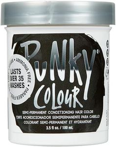 Punky Ebony Semi Permanent Conditioning Hair Color, Non-Damaging Hair Dye, Vegan, PPD and Paraben Free, Transforms to Vibrant Hair Color, Easy To Use and Apply Hair Tint, lasts up to 35 washes, 3.5oz