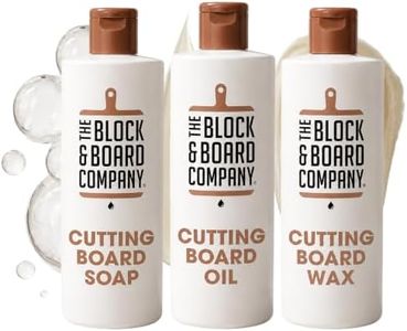 The Block & Board Company Specialist Chopping Board Complete Kit Food Grade Soap, Wax & Oil | Cleans, Nourishes, Seals & Protects Wood, Butcher Blocks, Countertops & Utensils | 3 Piece Set