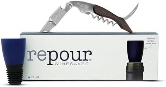 Repour Wine Essentials Combo Pack – Premium Corkscrew & Wine Saver | Manual Wine Key Removes Corks Easily, Wine Stopper Preserves Wine Easily|Perfect for Wine Lovers and Enthusiasts
